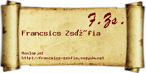 Francsics Zsófia névjegykártya