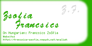 zsofia francsics business card
